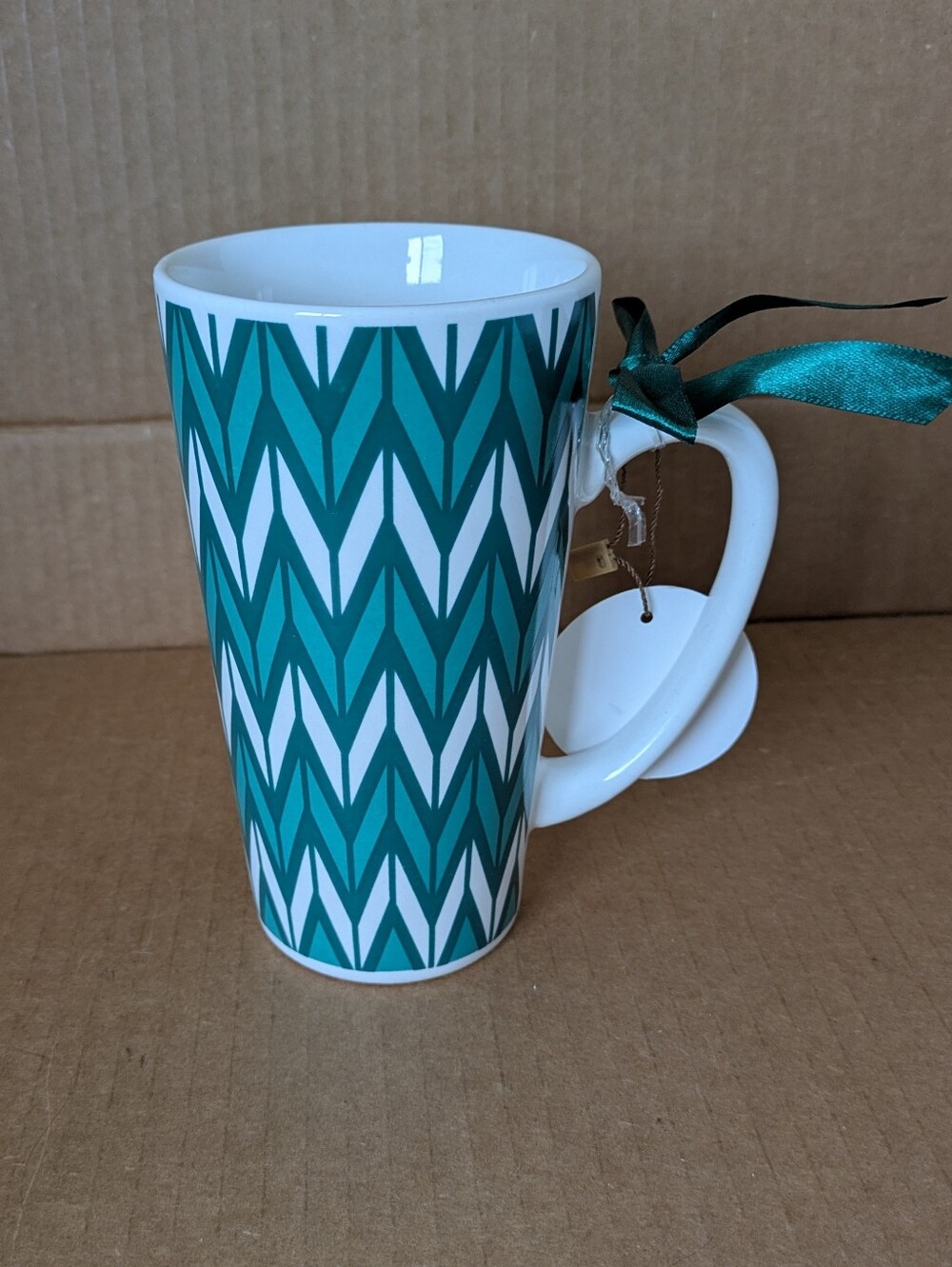 California Pantry 2019 Green White Teal Ceramic Tall Coffee Mug 2019